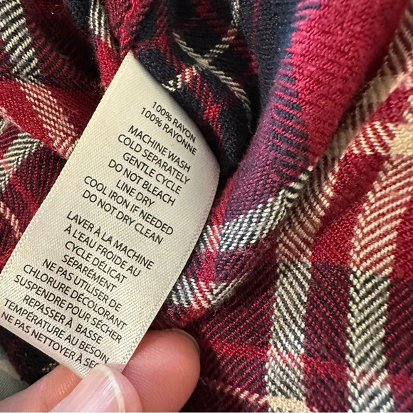 Beachlunchlounge women's size XL button down plaid long sleeve shirt - Picture 4 of 4